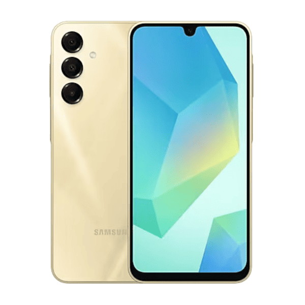 Samsung Galaxy A16 5G  Gold  6GB RAM  128GB Storage    Super AMOLED   50MP Triple Camera with Ultra Wide Lens   6 OS   6 Years Security Updates   IP54   Tap   Pay   5000mAh